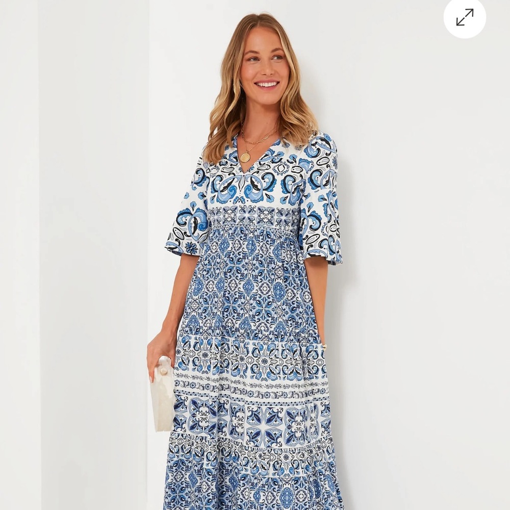 Tuckernuck | Dresses | Tuckernuck Majolica Tile Ginger Dress XL Summer Maxi NWT